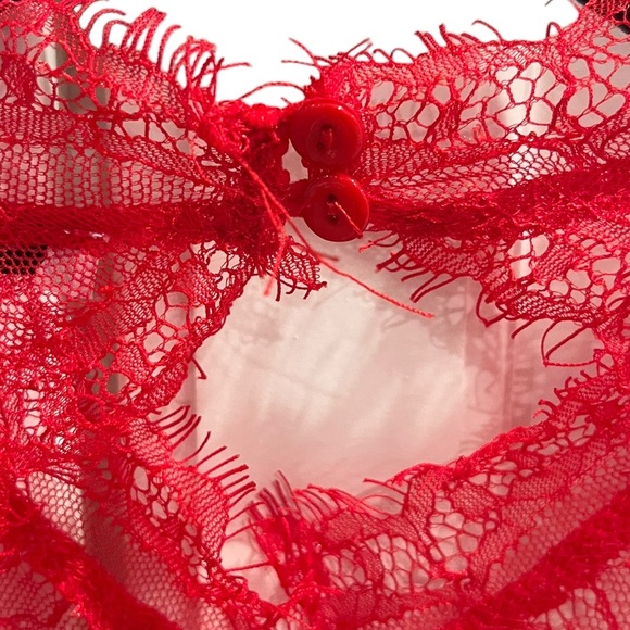 Fashion Nova - Sheer Red Lace Dress - Women’s Size S - Picture 8 of 9